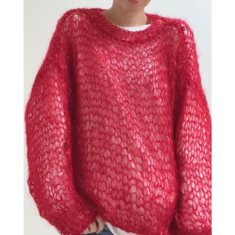 mohair knit pullover（red）プルオーバーモヘアニット（レッド）#319