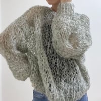 mohair knit pullover（gray green）プルオーバーモヘアニット（灰緑色）#325