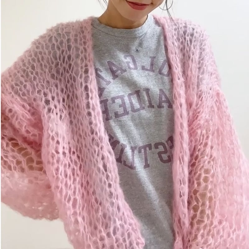 mohair knit cardigan（pink）モヘアニットカーディガン（ピンク）#205