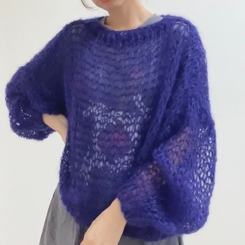 mohair knit pullover（Bluepurple）プルオーバーモヘアニット