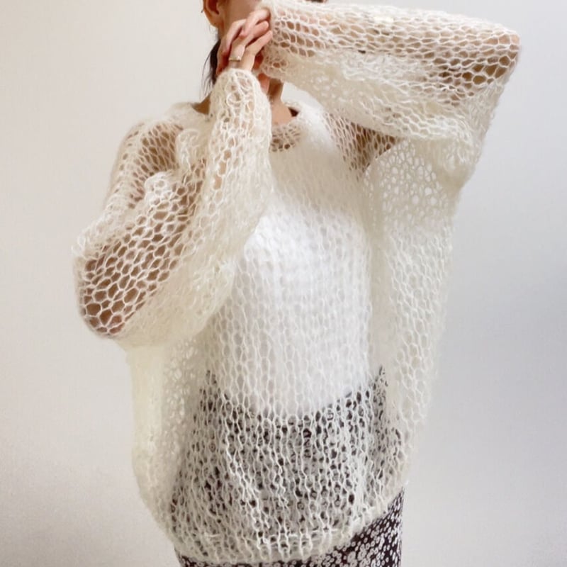 mohair knit pullover（offwhite）プルオーバーモヘアニット（オフホワ