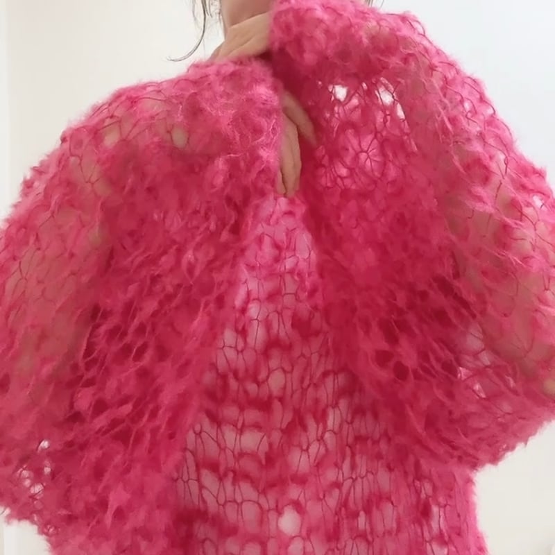 mohair knit pullover（hot pink）プルオーバーモヘアニット（ホットピ