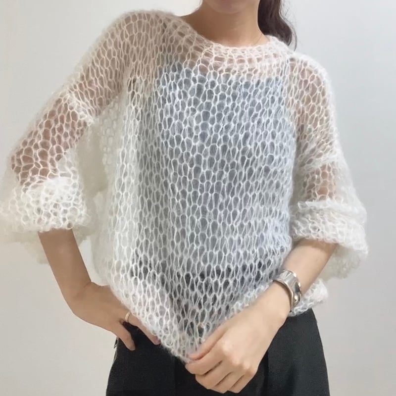 mohair knit pullover（White）プルオーバーモヘアニット