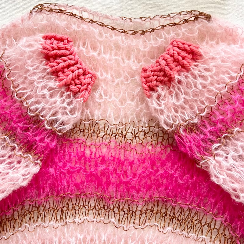 mohair knit pullover(pink)プルオーバーモヘアニット(ピンク mohair knit pullover(pink)プルオーバーモヘアニット(ピンク