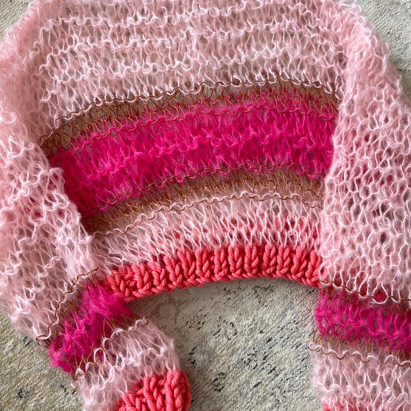 mohair knit pullover(pink)プルオーバーモヘアニット(ピンク mohair knit pullover(pink)プルオーバーモヘアニット(ピンク