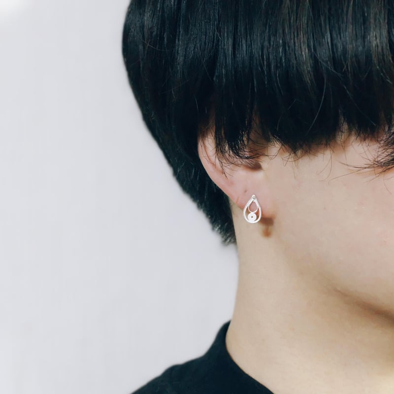 ピアス しずく | 矢留彫金工房
