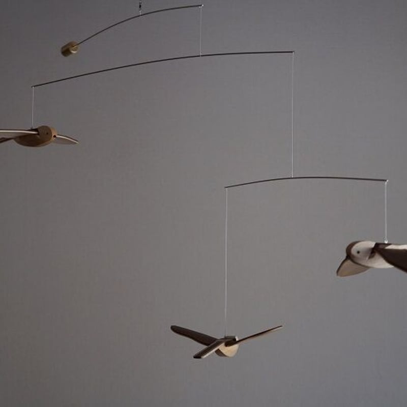 鳥たちの空 - シマエナガモビール（3羽組） - | 東川ミーツオンライン