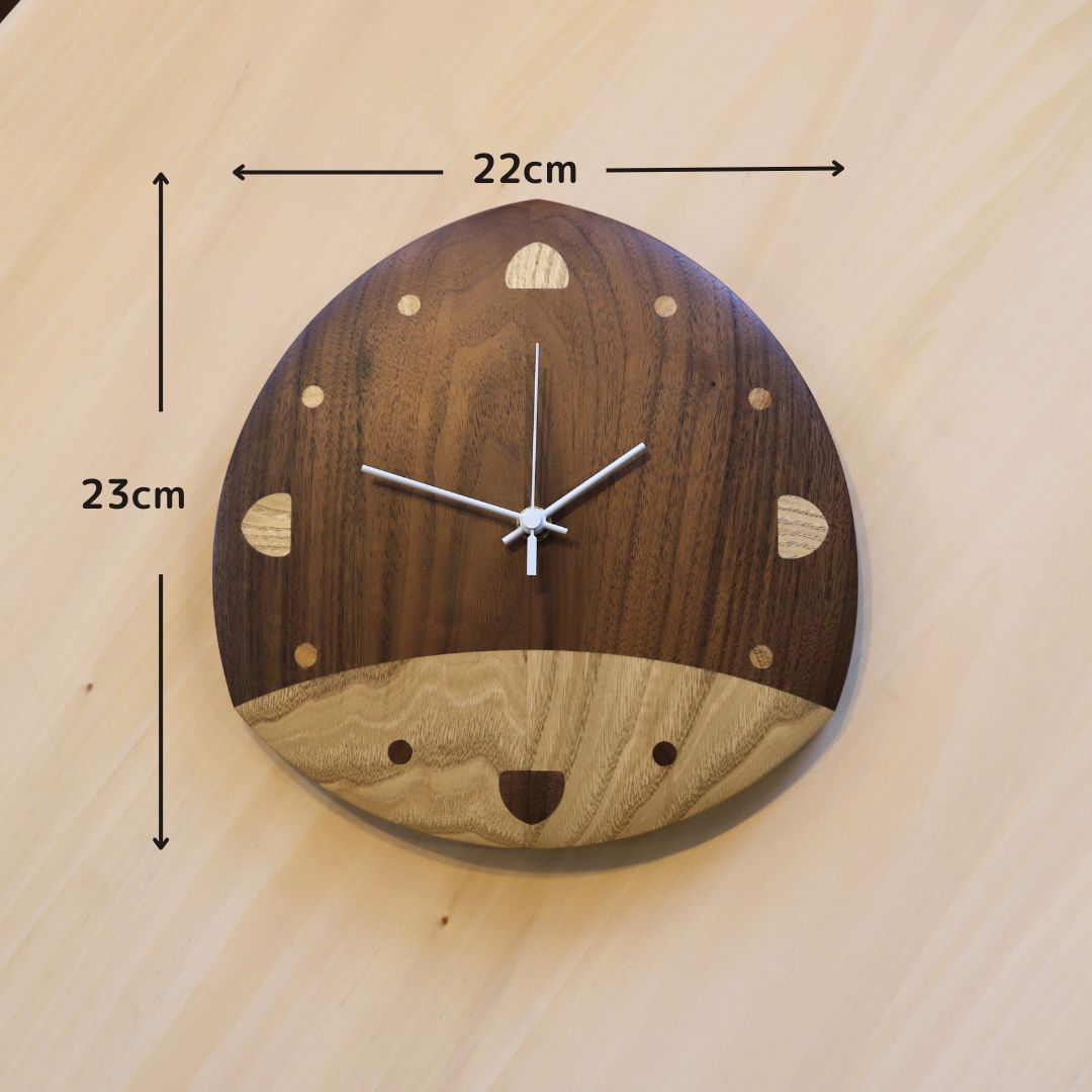 木の時計　掛時計　栗 木の時計 スタンド付 栗無垢 φ30cm 掛け時計 置き時計 木製時計 栗