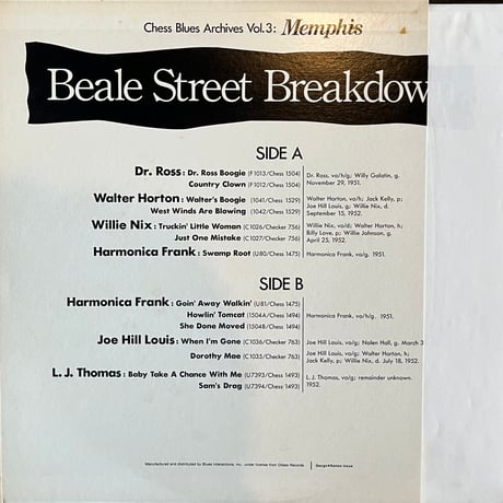 V.A. / Beale Street Breakdown - Chess Blues Archives Vol.3