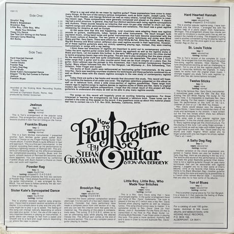 Stefan Grossman & Ton Van Bergeyk / How To Play Ragtime Guitar