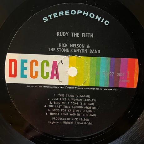 Rick Nelson & The Stone Canyon Band / Rudy The Fifth