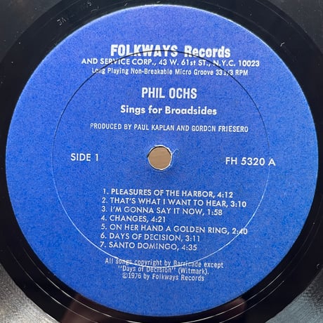 Phil Ochs / Sings For Broadside