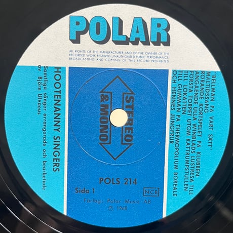 Hootenanny Singers / Bellman På Vårt Sätt - Ur Fredmans Epistlar & Sånger