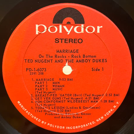 Ted Nugent And The Amboy Dukes / Marriage On The Rocks-Rock Bottom