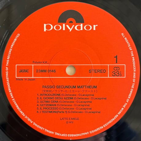 Latte E Miele / Passio Secundum Mattheum