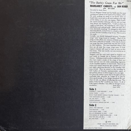 Margaret Christl and Ian Robb / The Barley Grain For Me