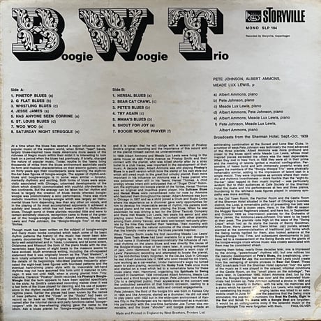 Boogie Woogie Trio / Broadcast Recordings From 1939 Never Issued Before On Recordings
