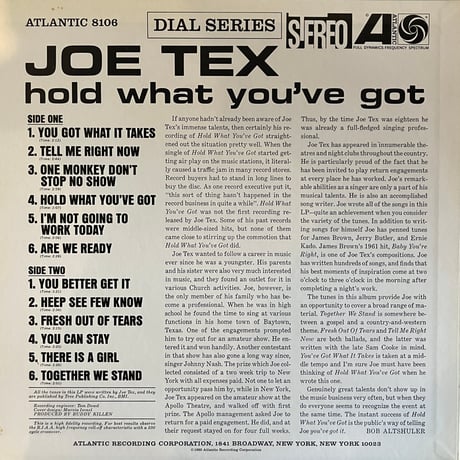 Joe Tex / Hold What You’ve Got