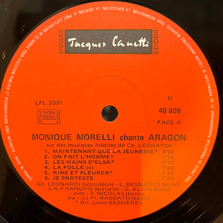 Monique Morelli / Argon-12 Chansons Inedites De Leonardi