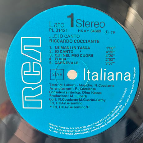 Riccardo Cocciante / …E Io Canto