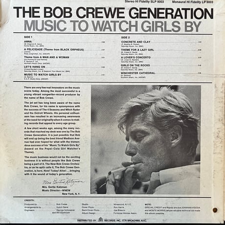 The Bob Crewe Generation / Music To Watch Girls By