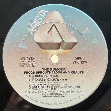 The Rumours / Frogs Sprouts Clogs And Krauts