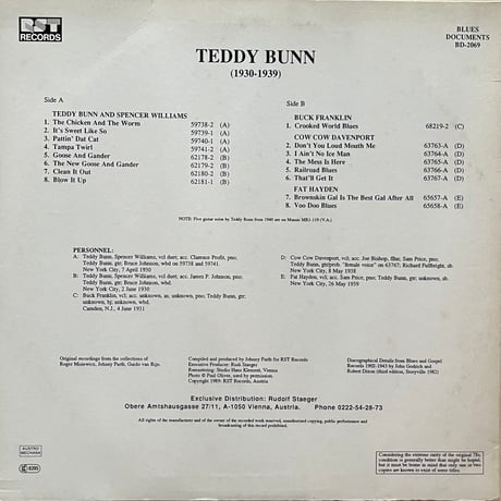 Teddy Bunn / (1930-1939) Complete Sessions In Chronological Order