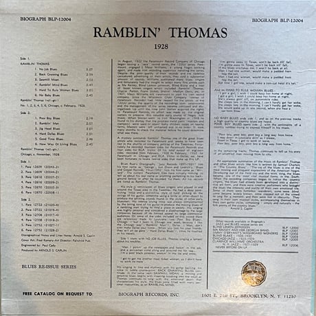 Ramblin’ Thomas / 1928 Chicago Blues