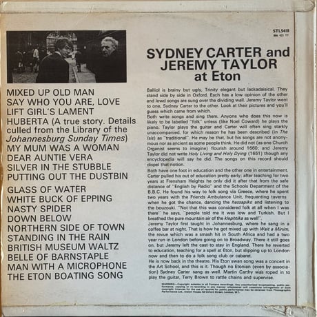 Sydney Carter / At Eton