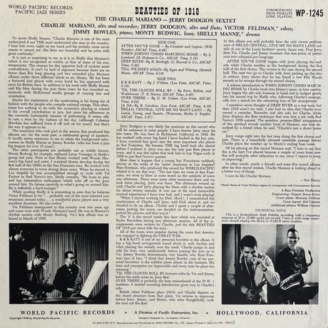 Charlie Mariano & Jerry Dodgian Sextet / Beauties Of 1918