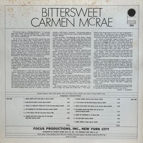 Carmen McRae / Bittersweet