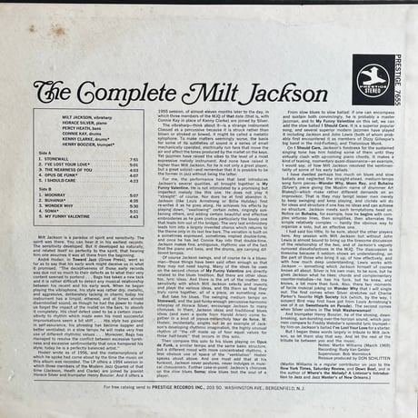 Milt Jackson, Horace Silver / The Complete Milt Jackson with Horace Silver