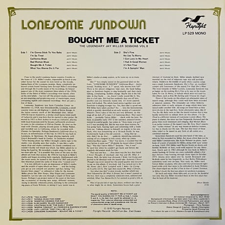 Lonesome Sundown / Bought Me A Ticket