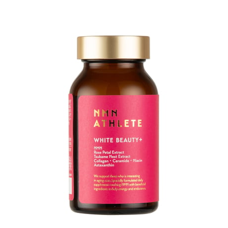 NMN10000mg●NMN ATHLETE WHITE BEAUTY PLUS SUPPLEMENT120粒/NMN＋バラの花びら＋燕の巣＋コラーゲン＋セラミド＋ナイアシン＋アスタキサンチン配合