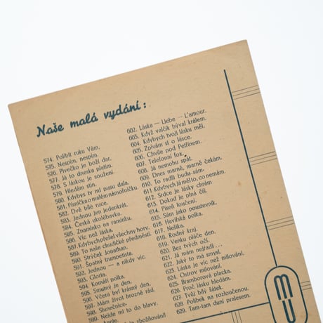 Czech｜sheet music｜Být jen o rok mladší｜1943