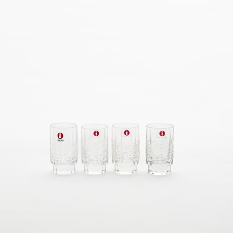 Iittala｜Kuusi｜4 shot glasses and a wooden box