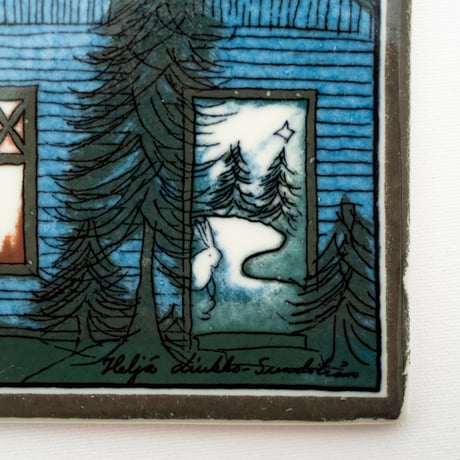 Arabia｜Helja｜wall plate｜blue house