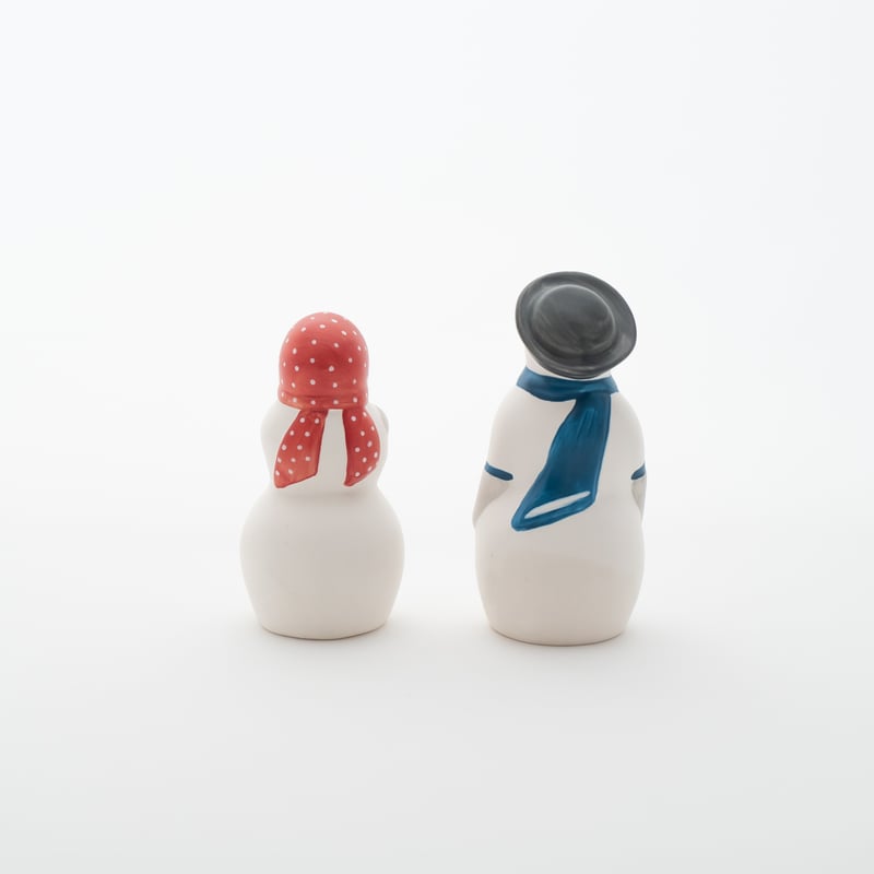 アンティークがお好きなロップイヤーさん＊冬の雪きらめきversion Arabia｜figure｜snowman | lumikka shop