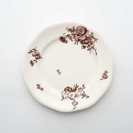 Arabia｜plate φ17cm｜Moderna｜brown flower｜2