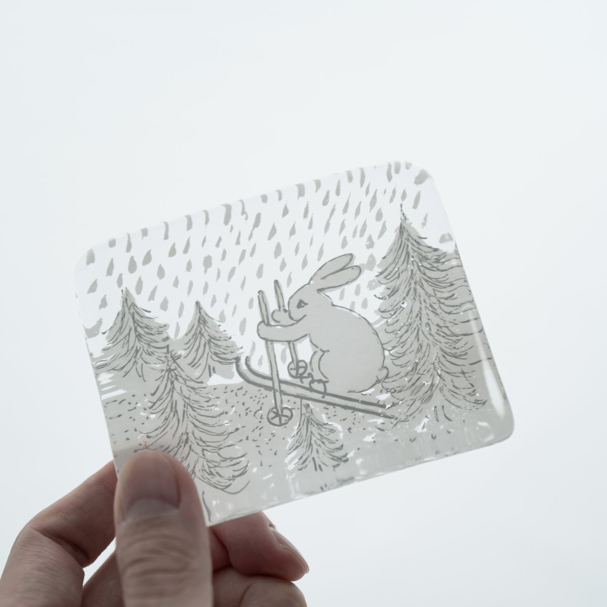 Helja｜glass card｜Bunny skiing｜S | lumikka shop