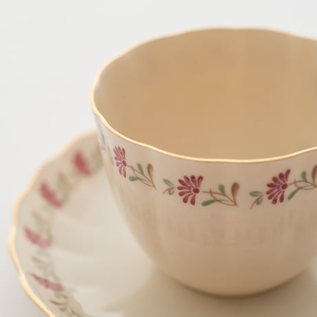 Arabia｜cup φ7.5cm｜pink flower and gold line