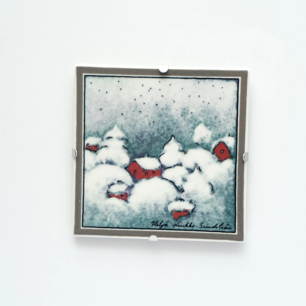 Arabia｜Helja｜wall plate｜snowy night | lumikka shop