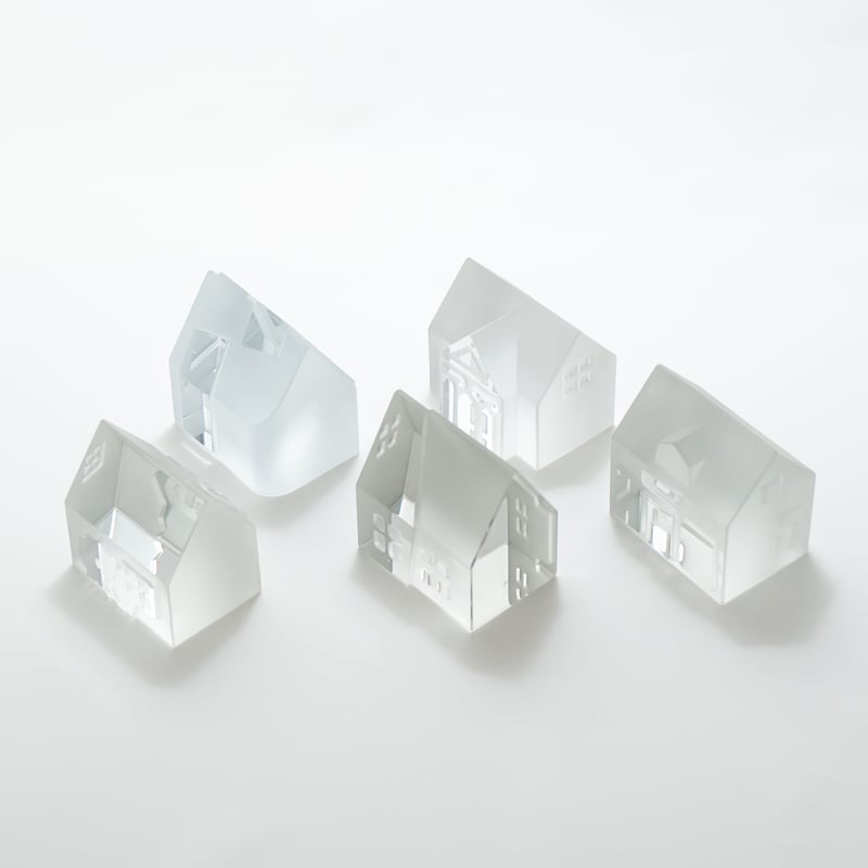 Iittala｜Village｜glass object｜1988｜ Wooden house