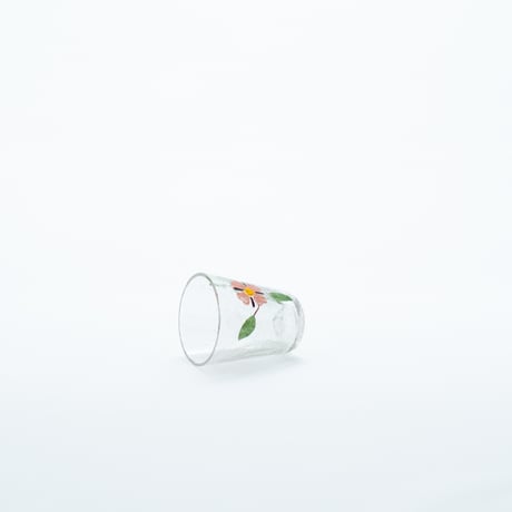 Kumela｜shot glass φ4.8cm｜pink flower｜handpainted