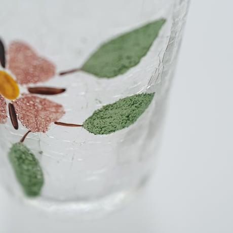 Kumela｜shot glass φ4.8cm｜pink flower｜handpainted