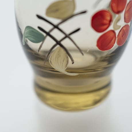 Kumela｜shot glass φ4.4cm｜yellow｜flower｜handpainted