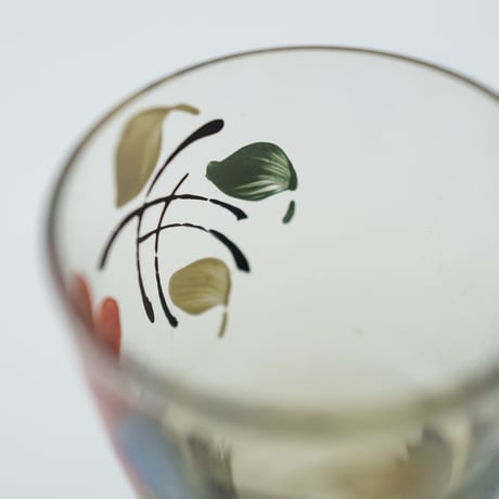 Kumela｜shot glass φ4.4cm｜yellow｜flower｜handpainted