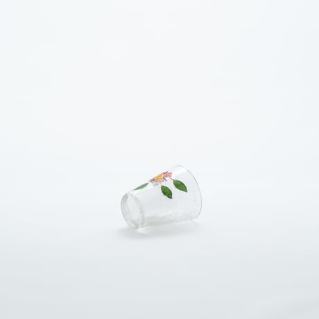 Kumela｜shot glass φ4.8cm｜pink flower｜handpainted