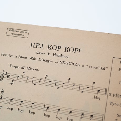 Czech｜sheet music｜HEJ, KOP KOP｜1940s