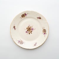 Arabia｜plate φ17cm｜REmodel｜brown&purple flower